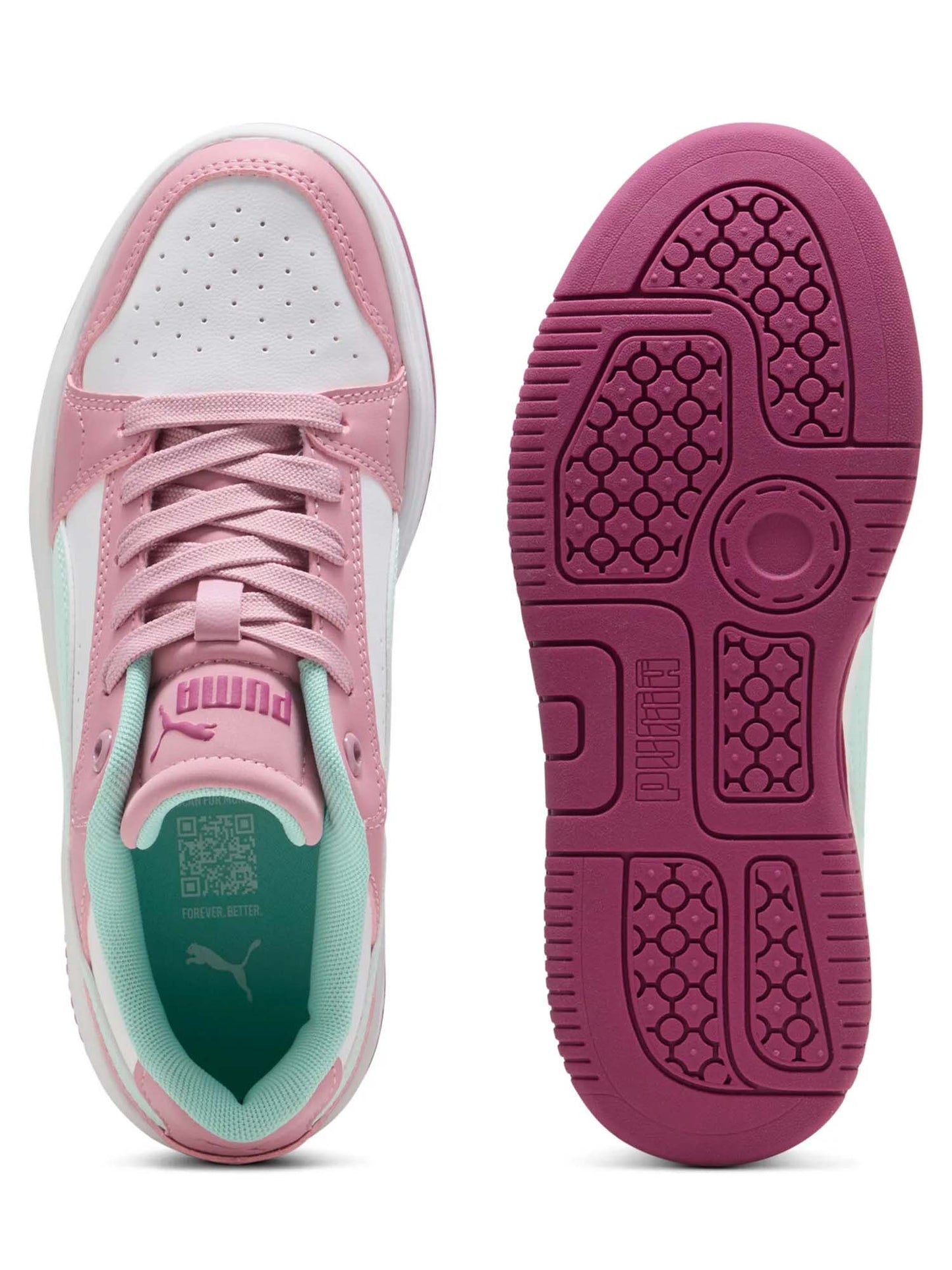 SNEAKERS REBOUND FEMME PUMA DA BAMBINA BIANCO ROSA