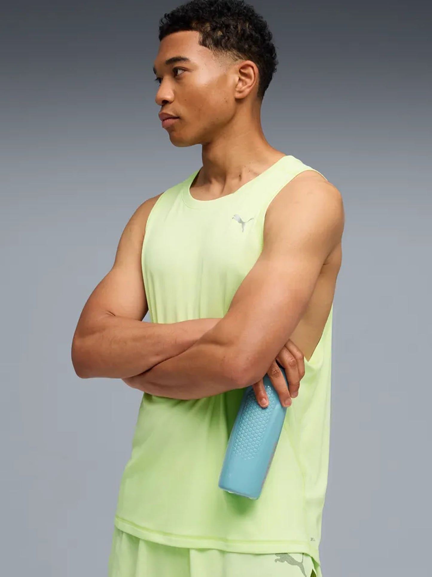 Canotta Run Velocity, performance e comfort uomo in giallo
