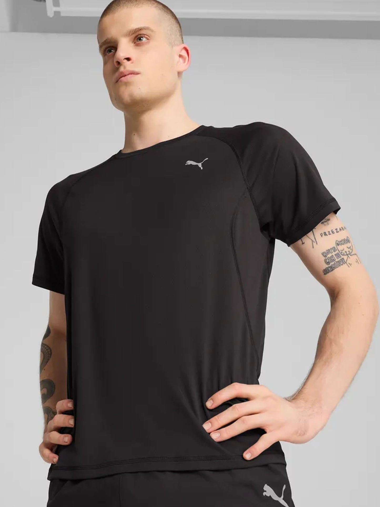 Puma Run Velocity, t-shirt running uomo nera con dryCELL