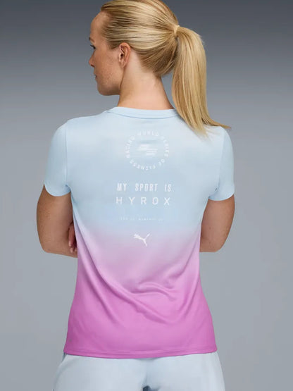 T-shirt donna Puma x HYROX in poliestere viola con dryCELL