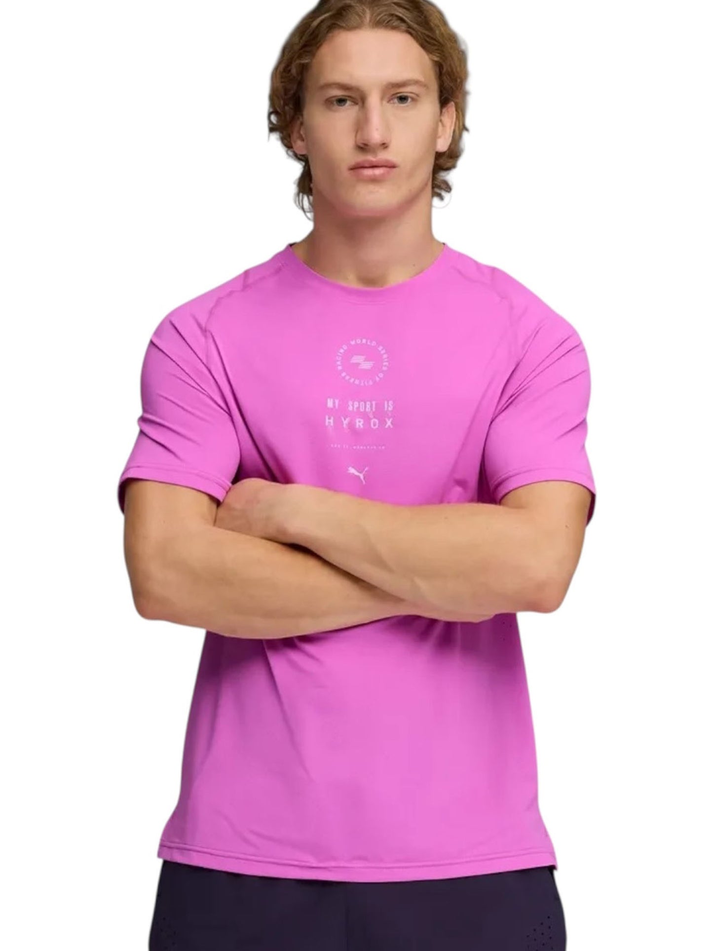 Puma x HYROX DryElite, t-shirt tecnica rosa uomo per allenamento