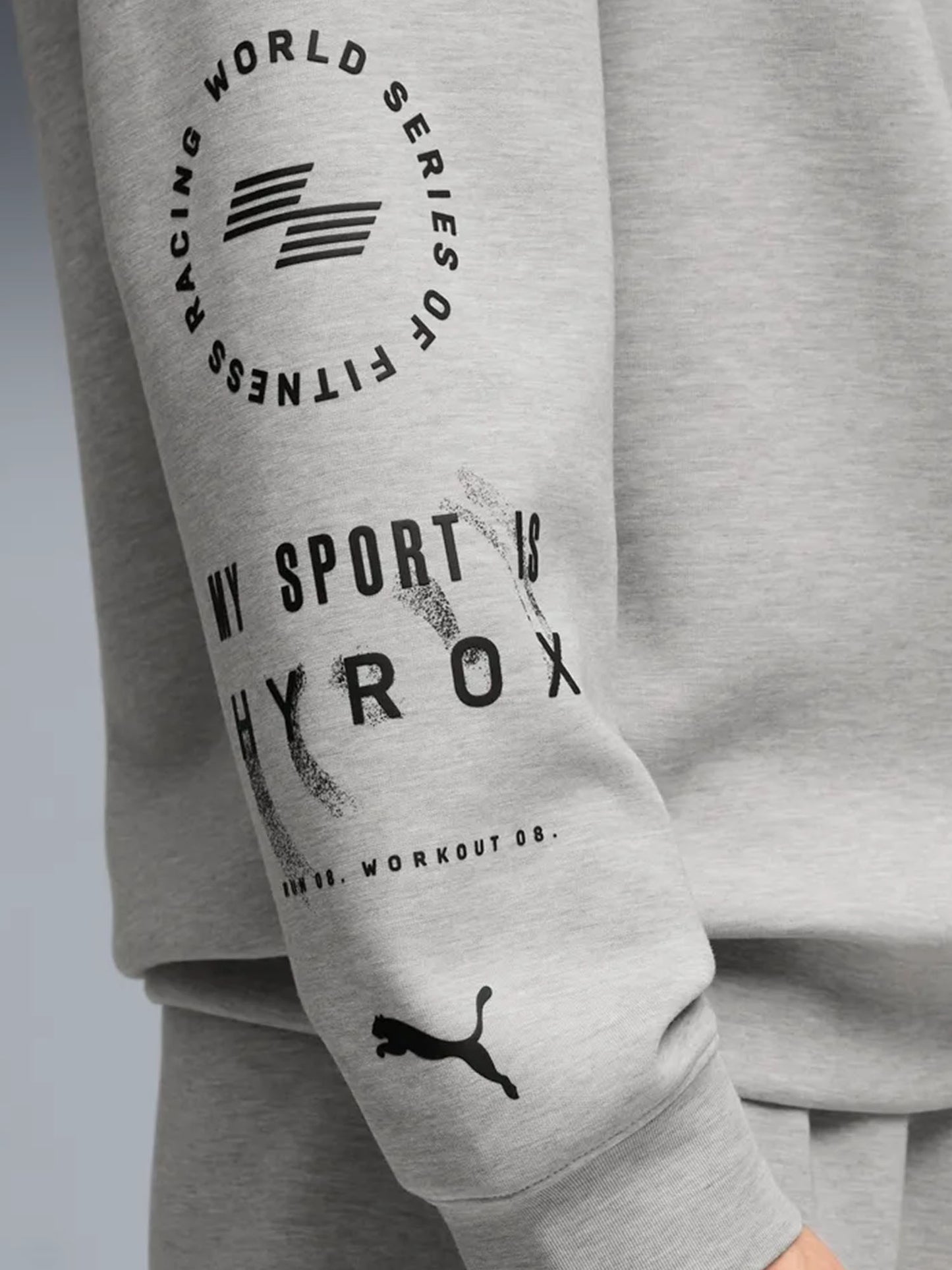 Felpa uomo Puma x HYROX Cloudspun ultra soft grigio chiaro