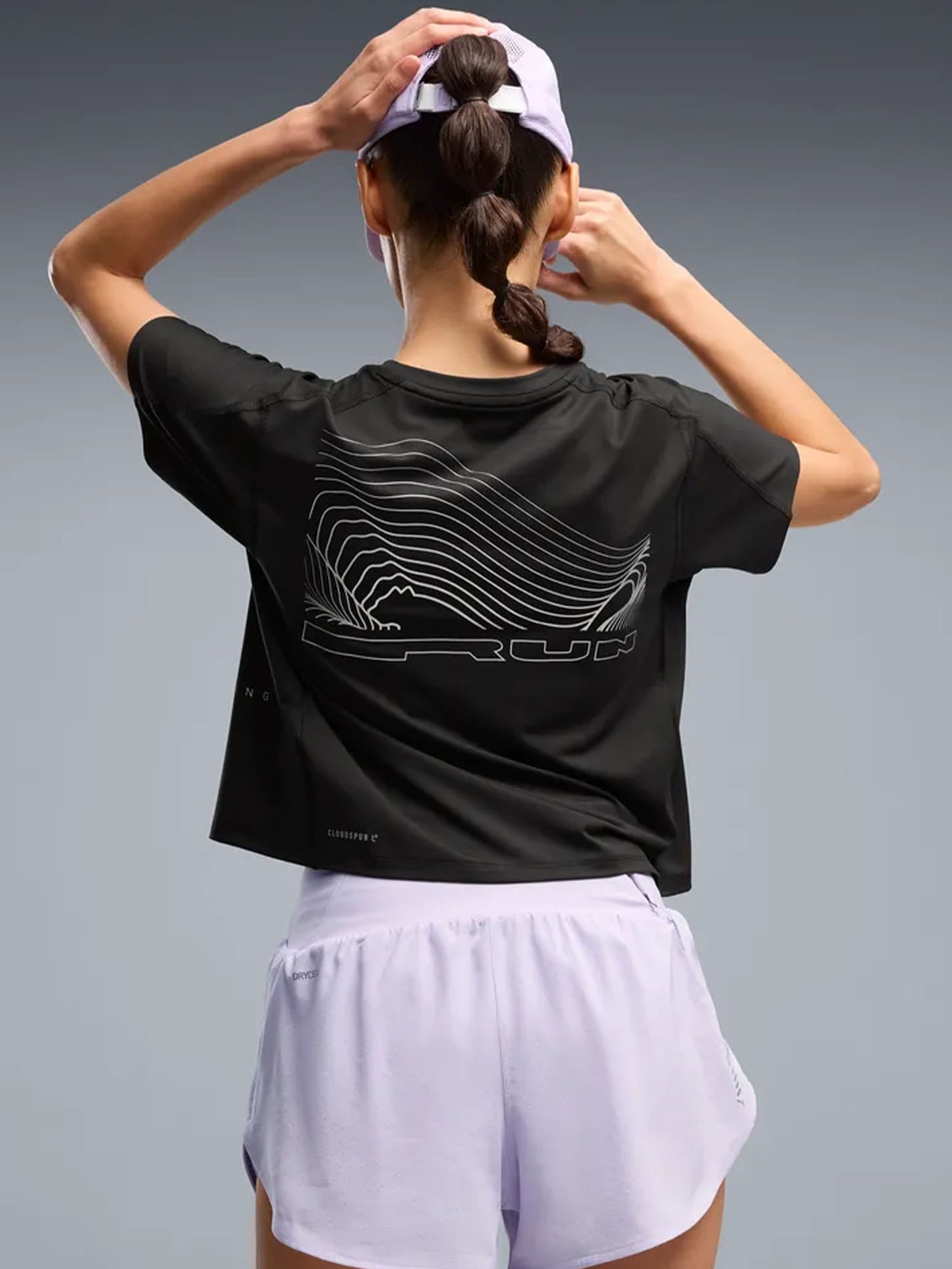 Puma Brightstride Cloudspun, t-shirt da donna nera