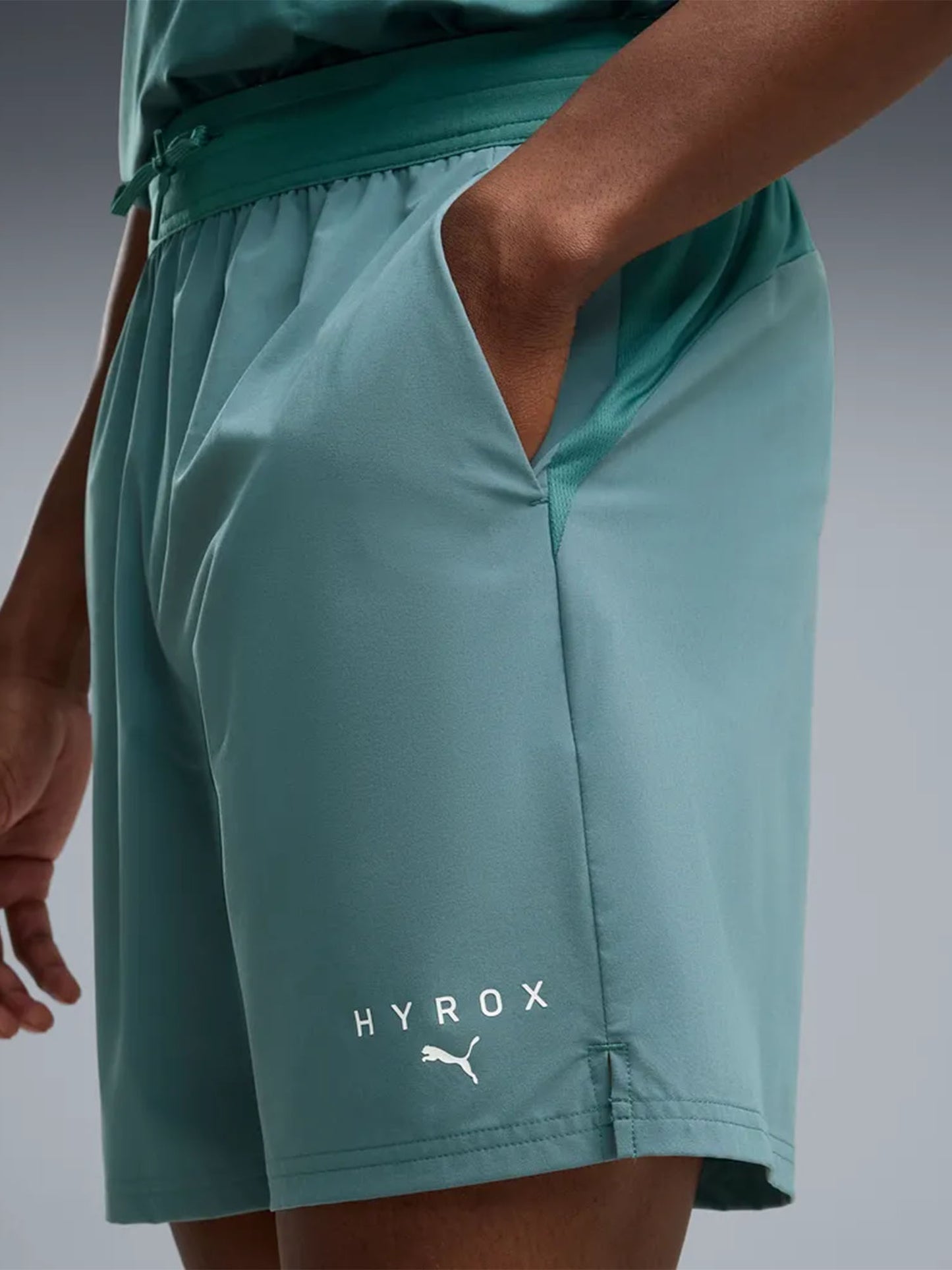 Puma x Hyrox, shorts da uomo verdi