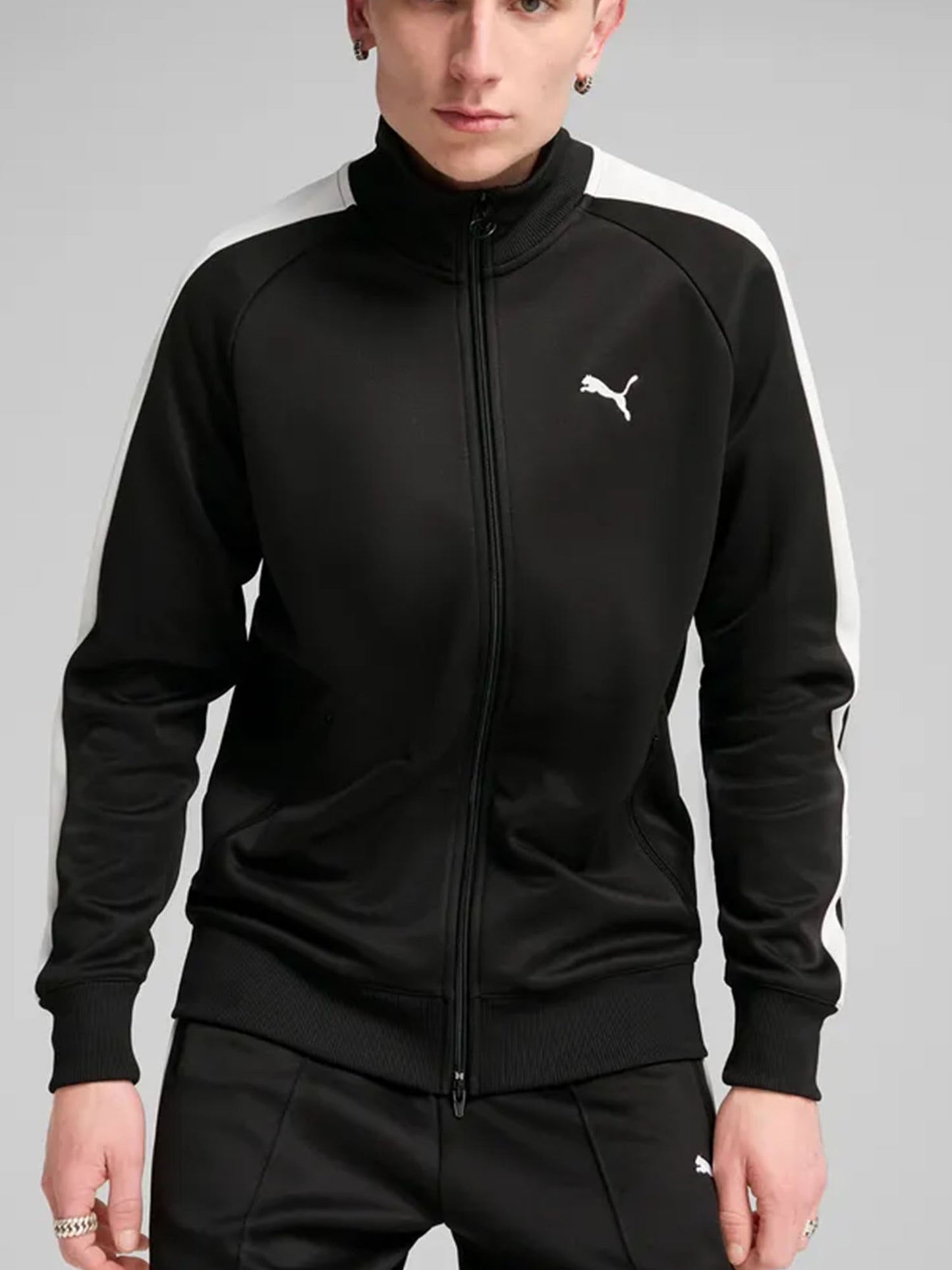 Felpa Puma T7 Always On Track uomo nera con iconiche strisce