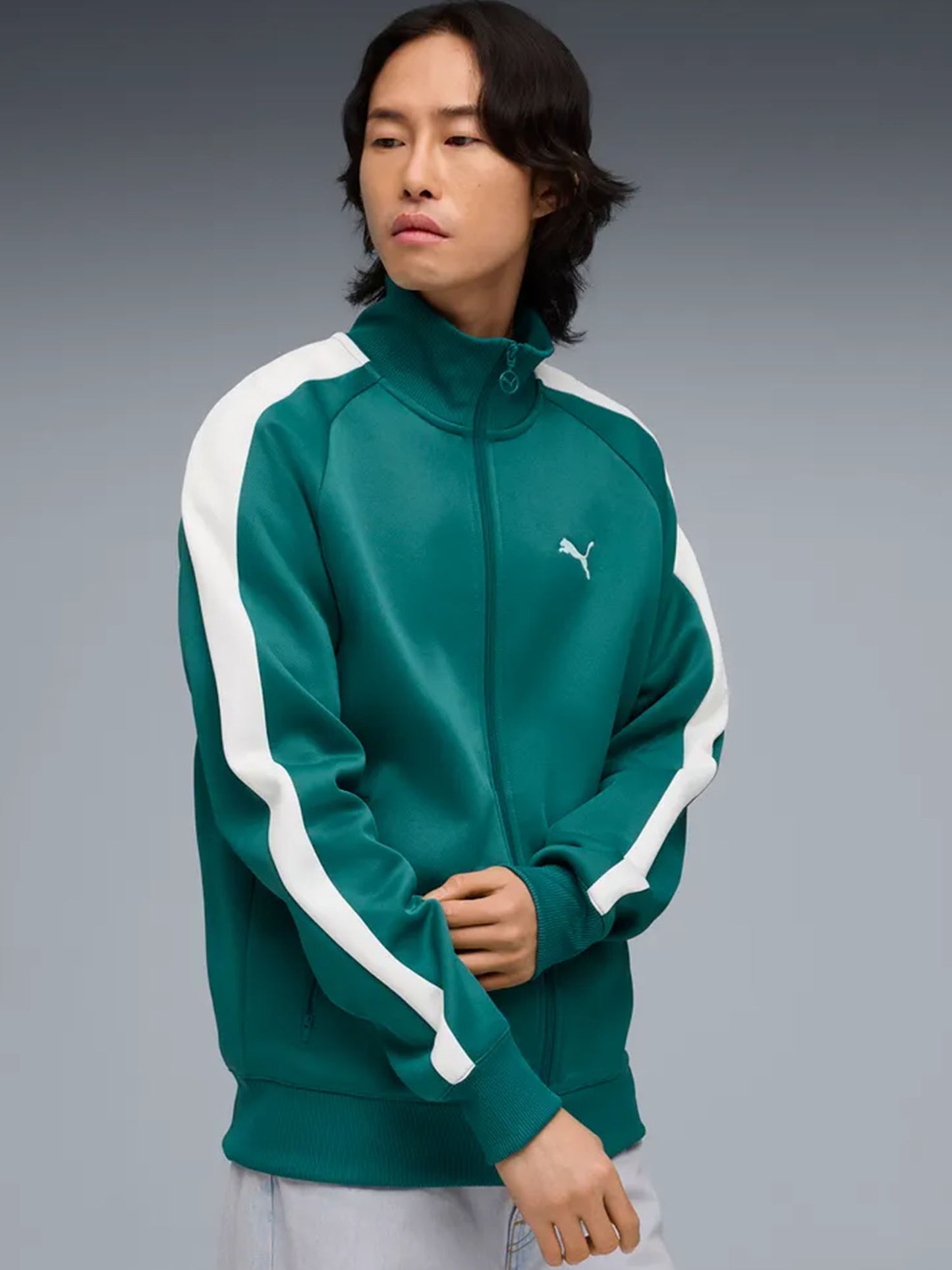 Puma T7 Always On, giacca track uomo verde in tessuto sostenibile