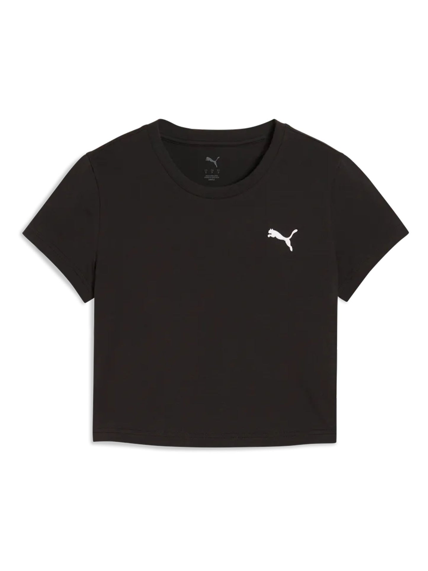 T-shirt nera Puma Wardrobe Essentials donna a maniche corte