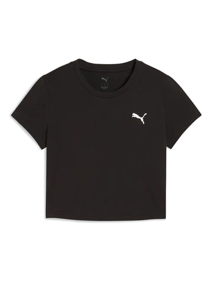 T-shirt nera Puma Wardrobe Essentials donna a maniche corte