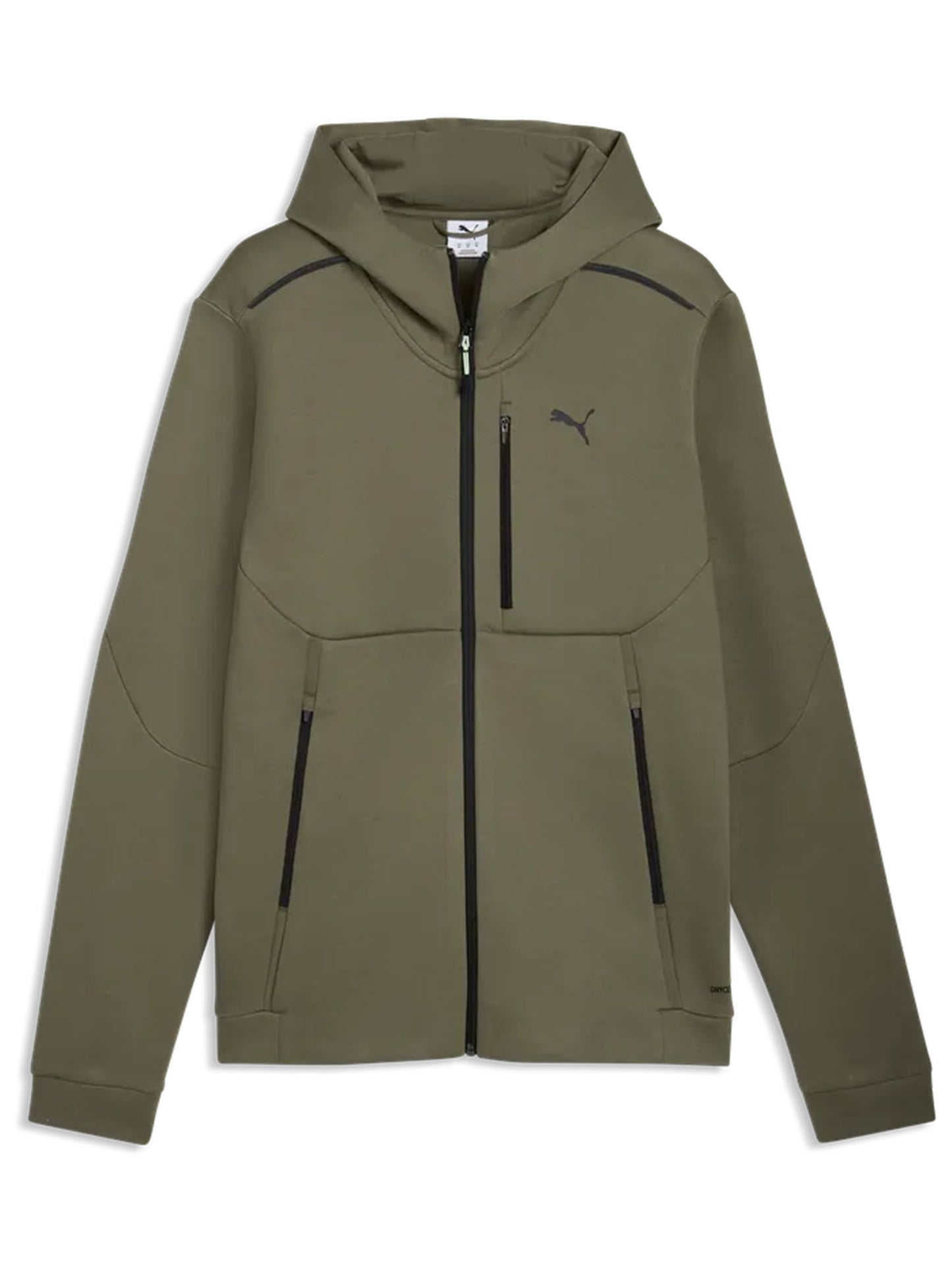 Felpa con cappuccio Puma PUMATECH full zip uomo verde
