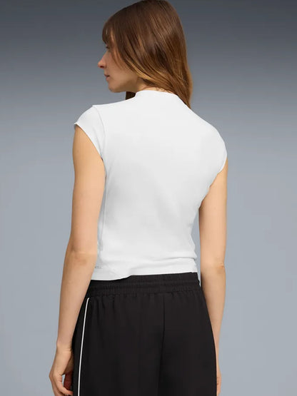 T-shirt Puma PUMATECH SENSE donna in cotone tecnico bianca