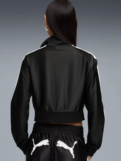 Puma Future Archive T7, felpa cropped donna nera in poliestere