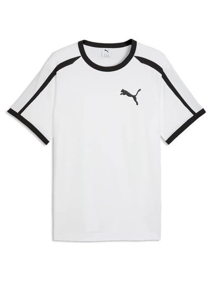 T-shirt uomo Puma T7 Big Cat in Cotone bianca con logo oversize