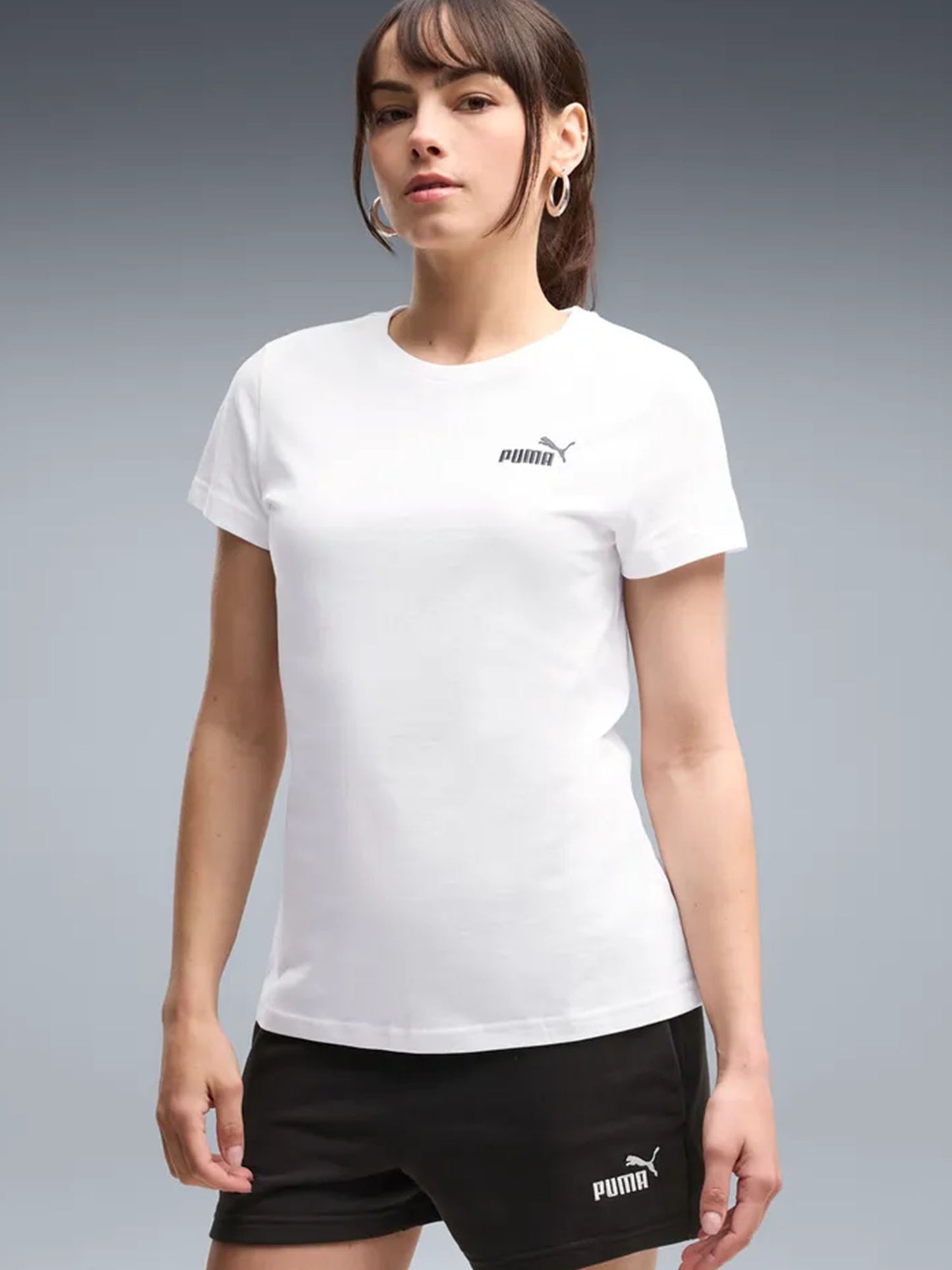 T-shirt Puma Essentials Small No.1 Logo donna bianca