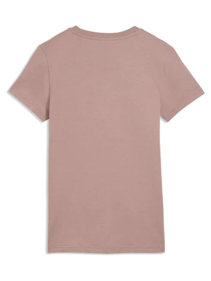 Puma Essentials, t-shirt donna in cotone viola con logo No. 1