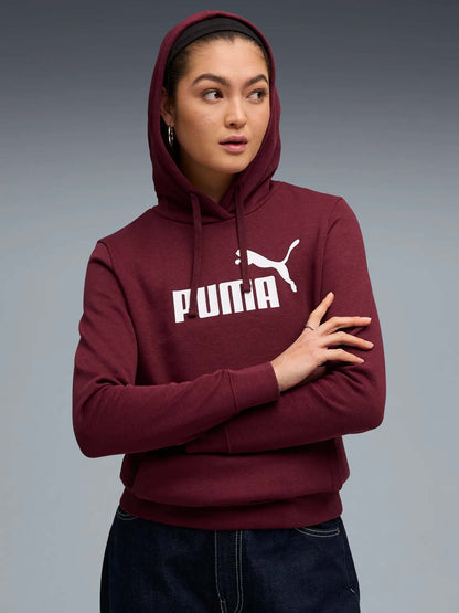 FELPA CON CAPPUCCIO ESSENTIALS PUMA DA DONNA BORDEAUX