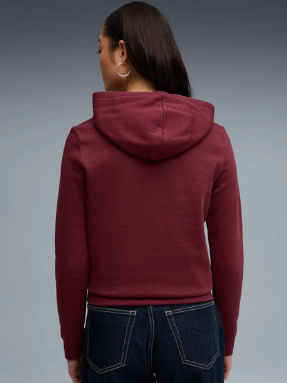 FELPA CON CAPPUCCIO ESSENTIALS PUMA DA DONNA BORDEAUX