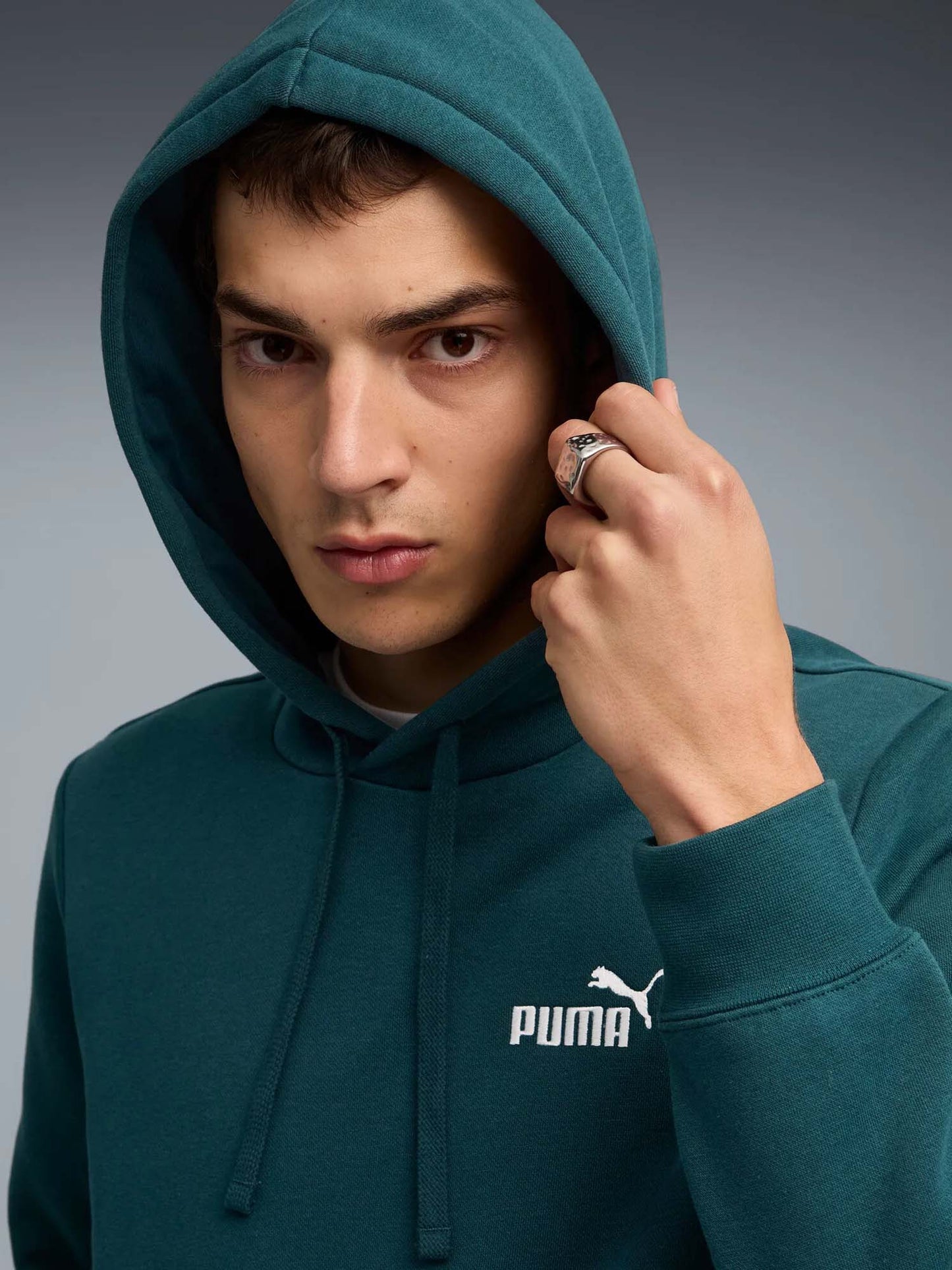 FELPA CON CAPPUCCIO PUMA DA UOMO PINO
