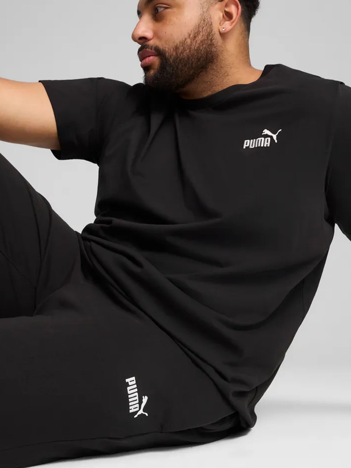 Pantaloni Essentials No. 1 Logo Jersey da uomo in cotone nero