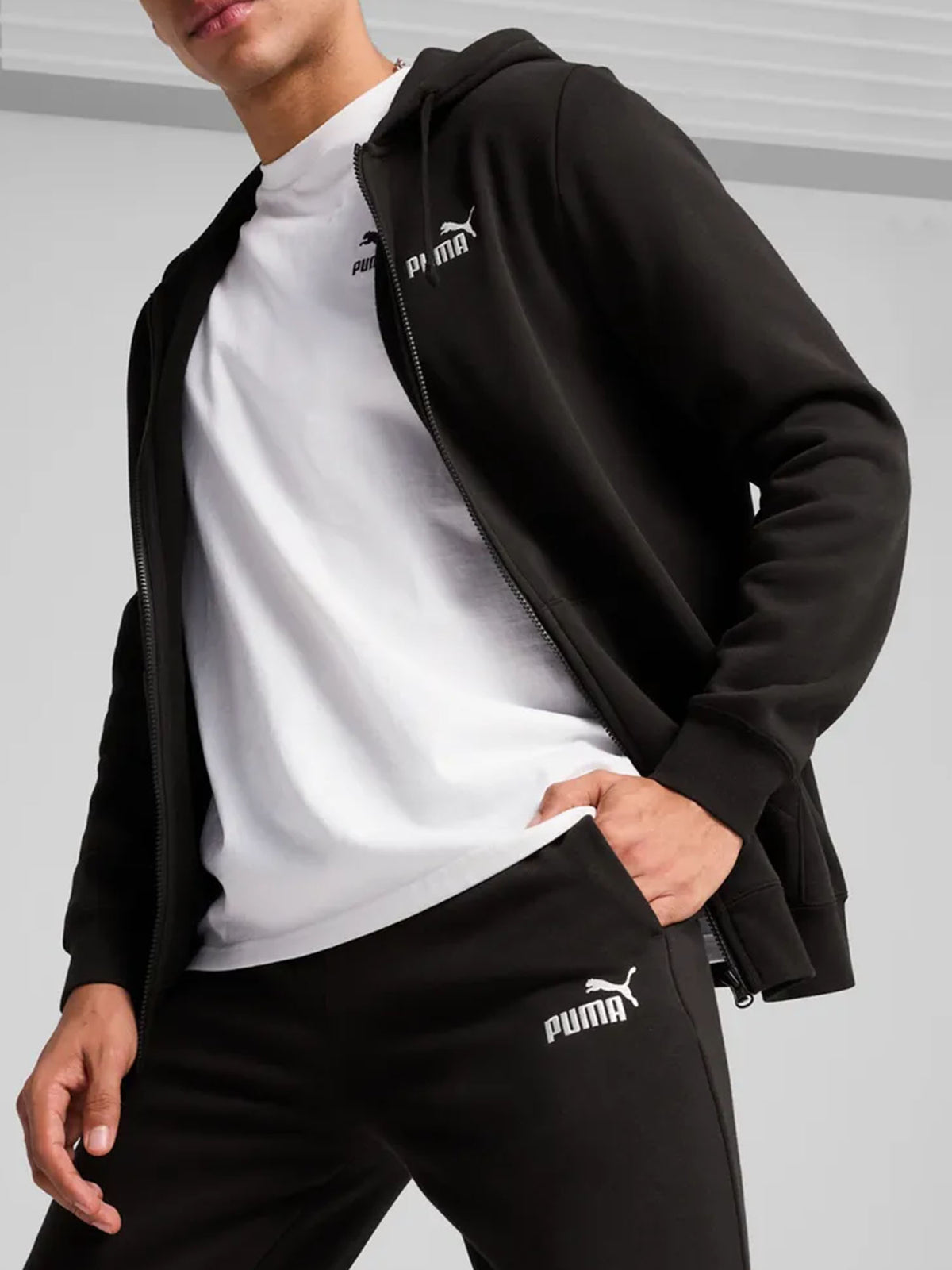 Puma pant.slim ft pantalone da uomo nero