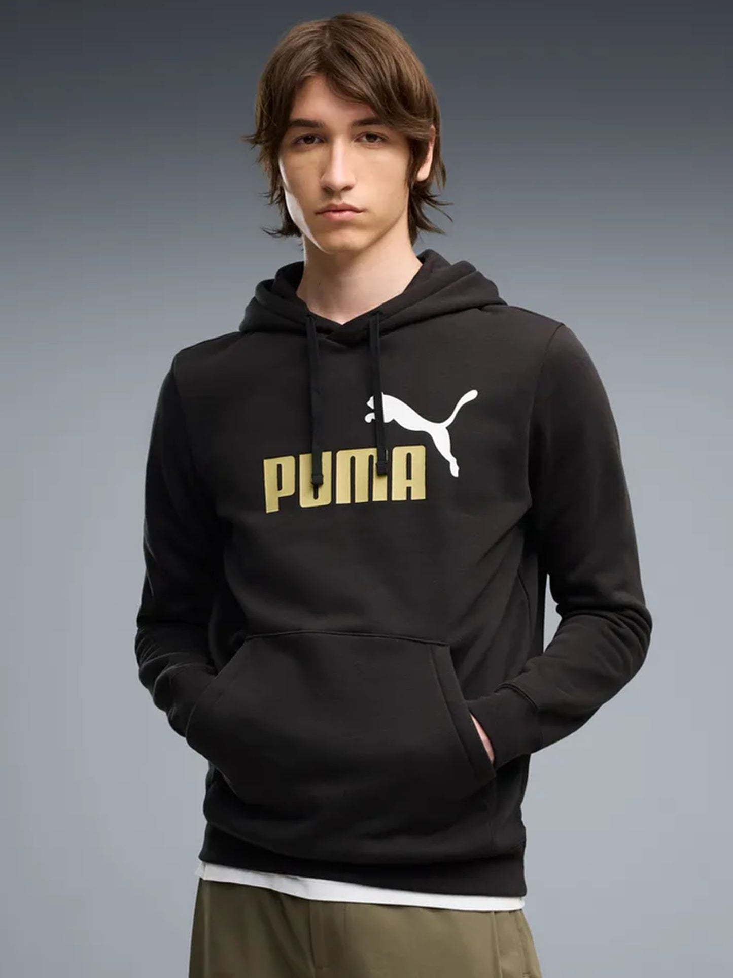 Puma Ess 2 Colour No 1 Logo Hoodie, felpa da uomo nera