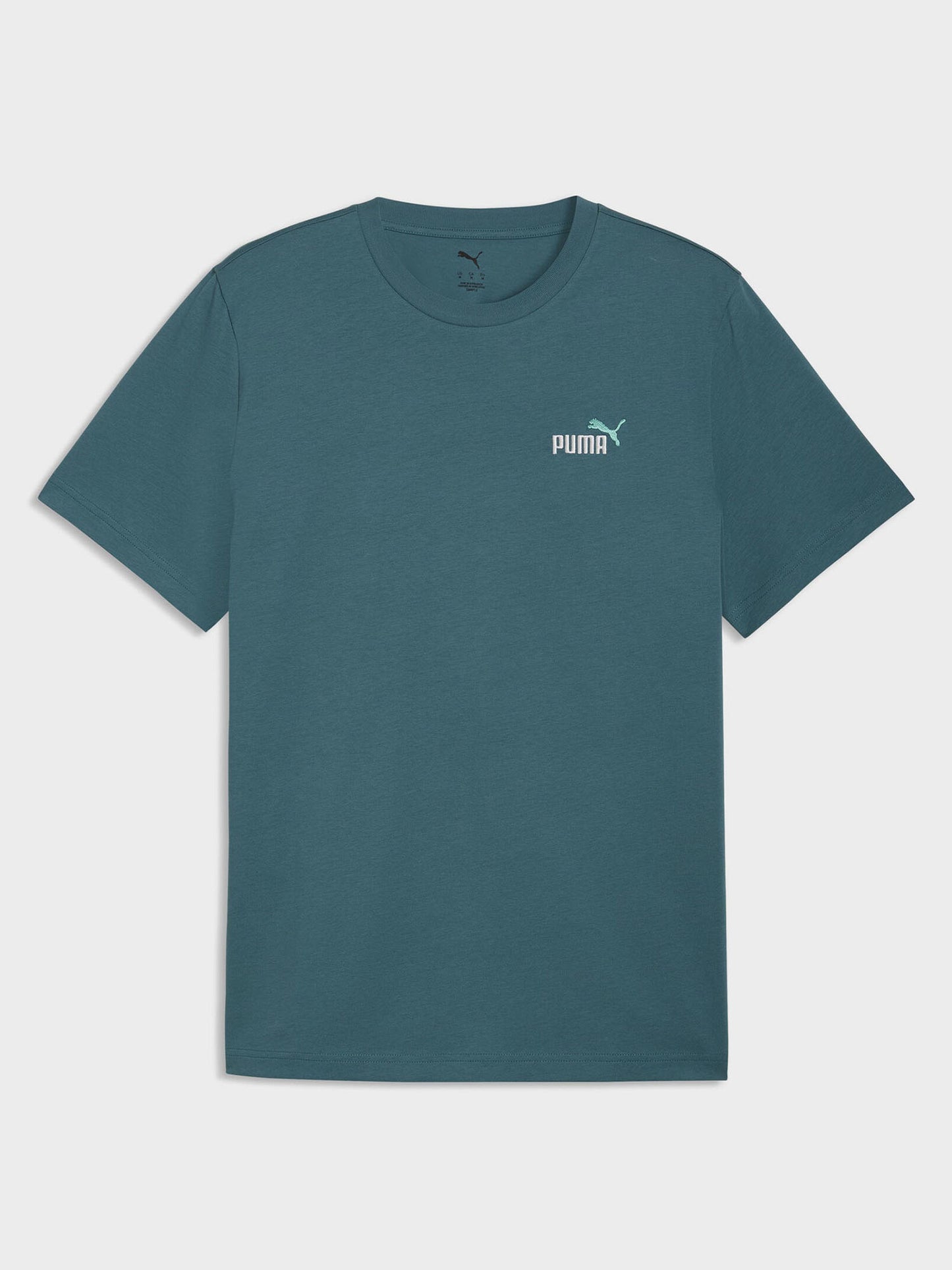 T-shirt Essentials Puma uomo verde con piccolo logo ricamato