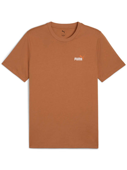 T-SHIRT ESSENTIALS CON LOGO BICOLORE PUMA DA UOMO CARAMELLO