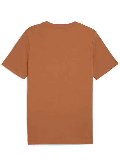 T-SHIRT ESSENTIALS CON LOGO BICOLORE PUMA DA UOMO CARAMELLO