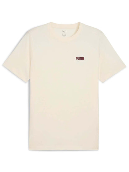 T-SHIRT ESSENTIALS CON LOGO BICOLORE PUMA DA UOMO PANNA