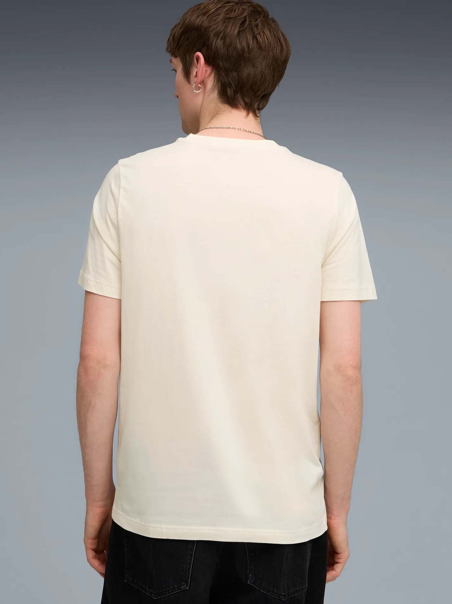 T-SHIRT ESSENTIALS CON LOGO BICOLORE PUMA DA UOMO PANNA