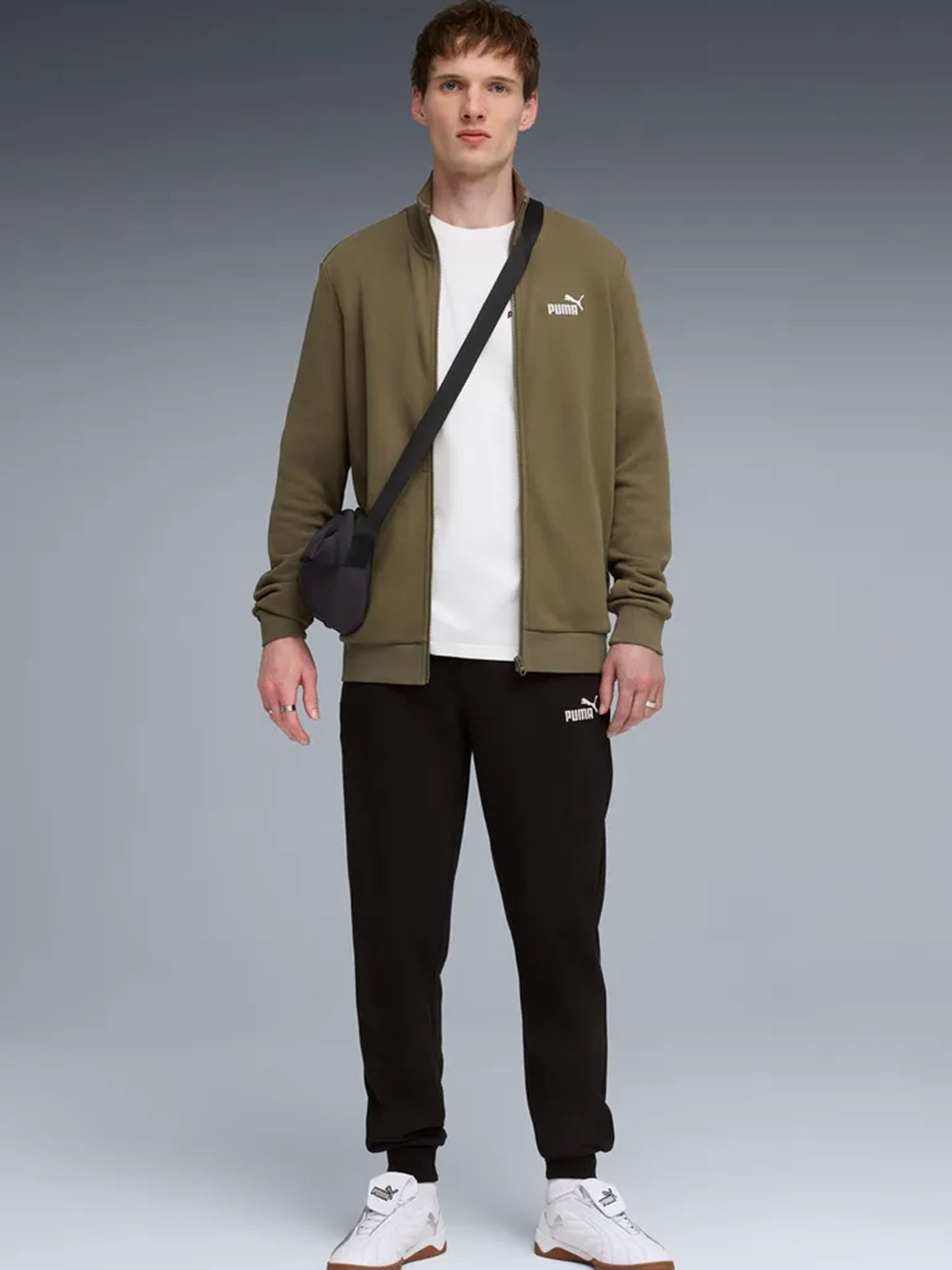 Tuta Essentials Puma uomo in grigio sportivo