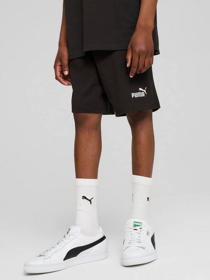Shorts Essentials No. 1 Logo in morbido cotone nero per bambino