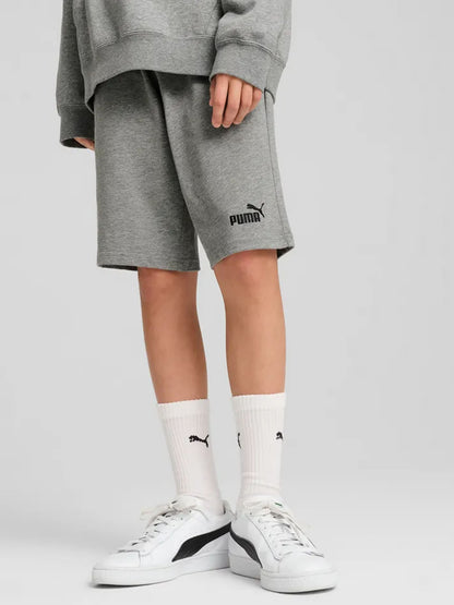 Shorts Essentials Logo Puma bimbo/a in cotone grigio