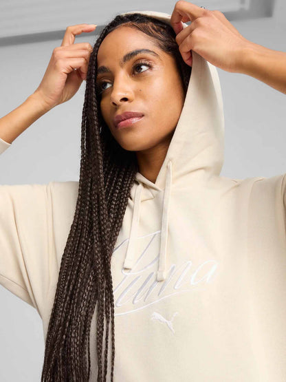 FELPA CON CAPPUCCIO PUMA DONNA PANNA
