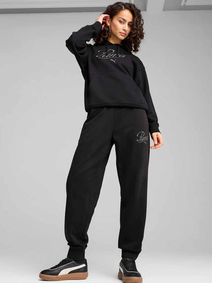 PANTALONE CON LOGO RICAMATO PUMA DONNA NERO