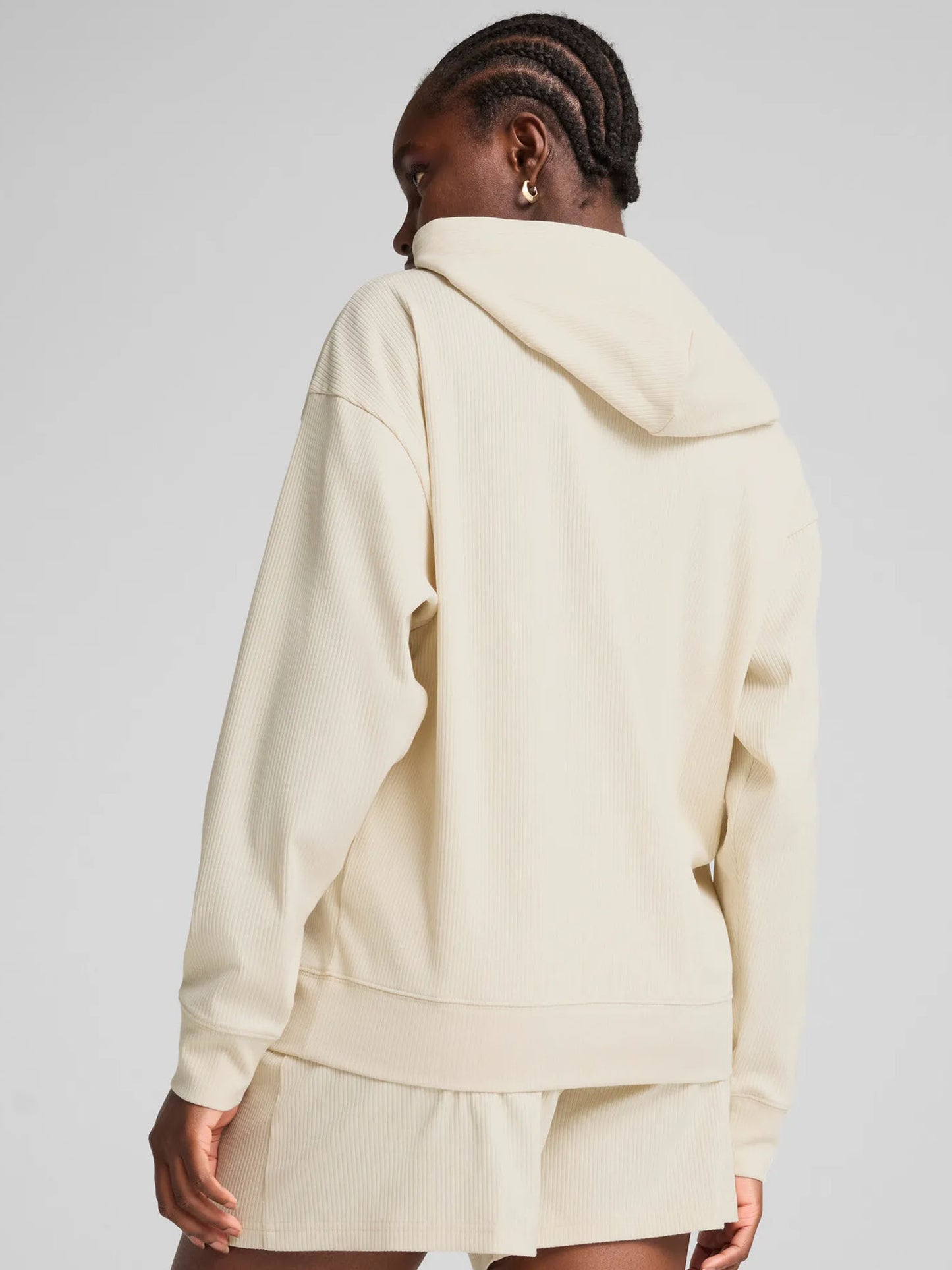 FELPA CON CAPPUCCIO A COSTINA PUMA DONNA PANNA