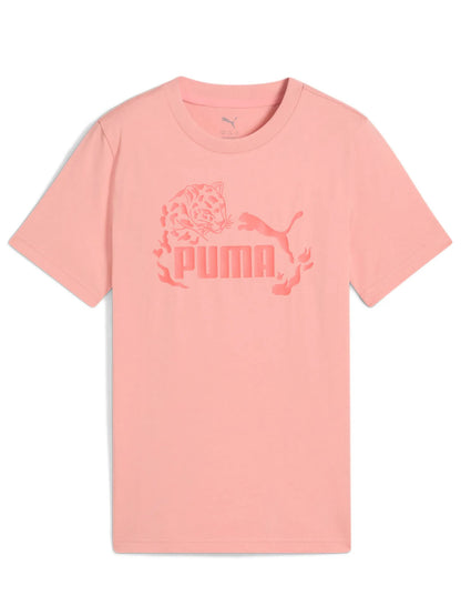 T-SHIRT FLAMING LOVE PUMA BAMBINA ROSA
