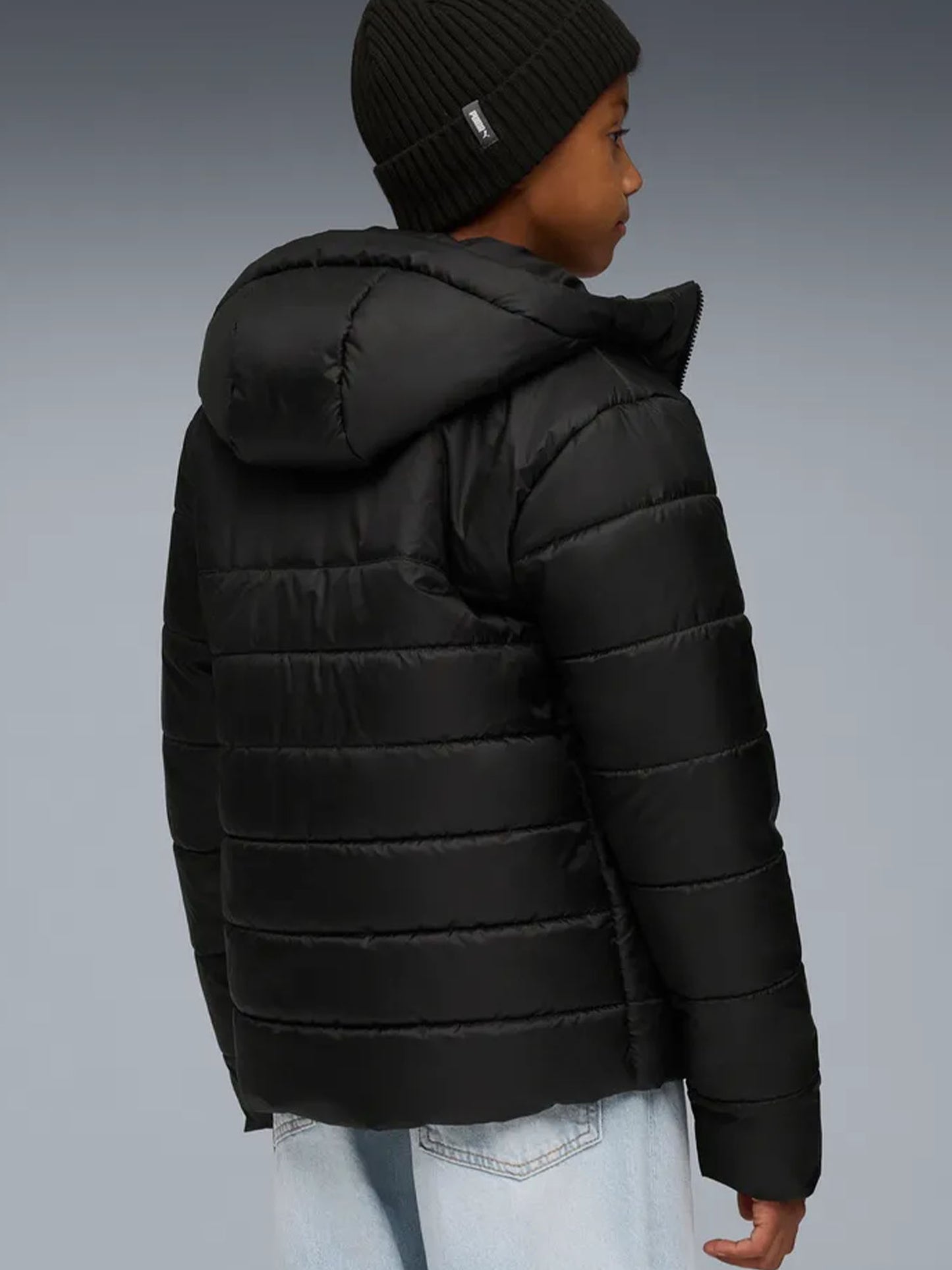 Puma Essentials Hooded Padded Jacket, giubbotto unisex bambino nero