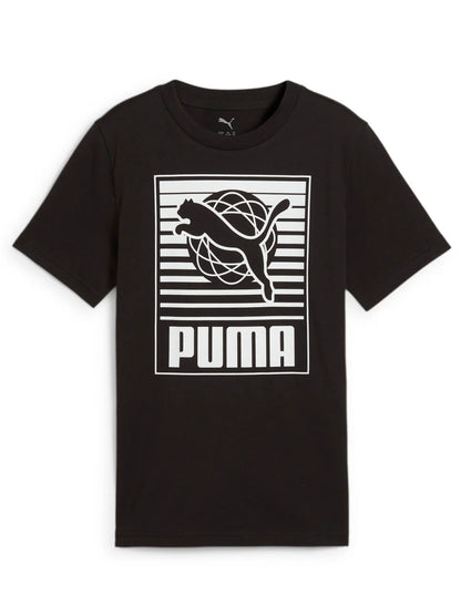 T-SHIRT GRAPHICS LOGO PUMA BAMBINO NERO