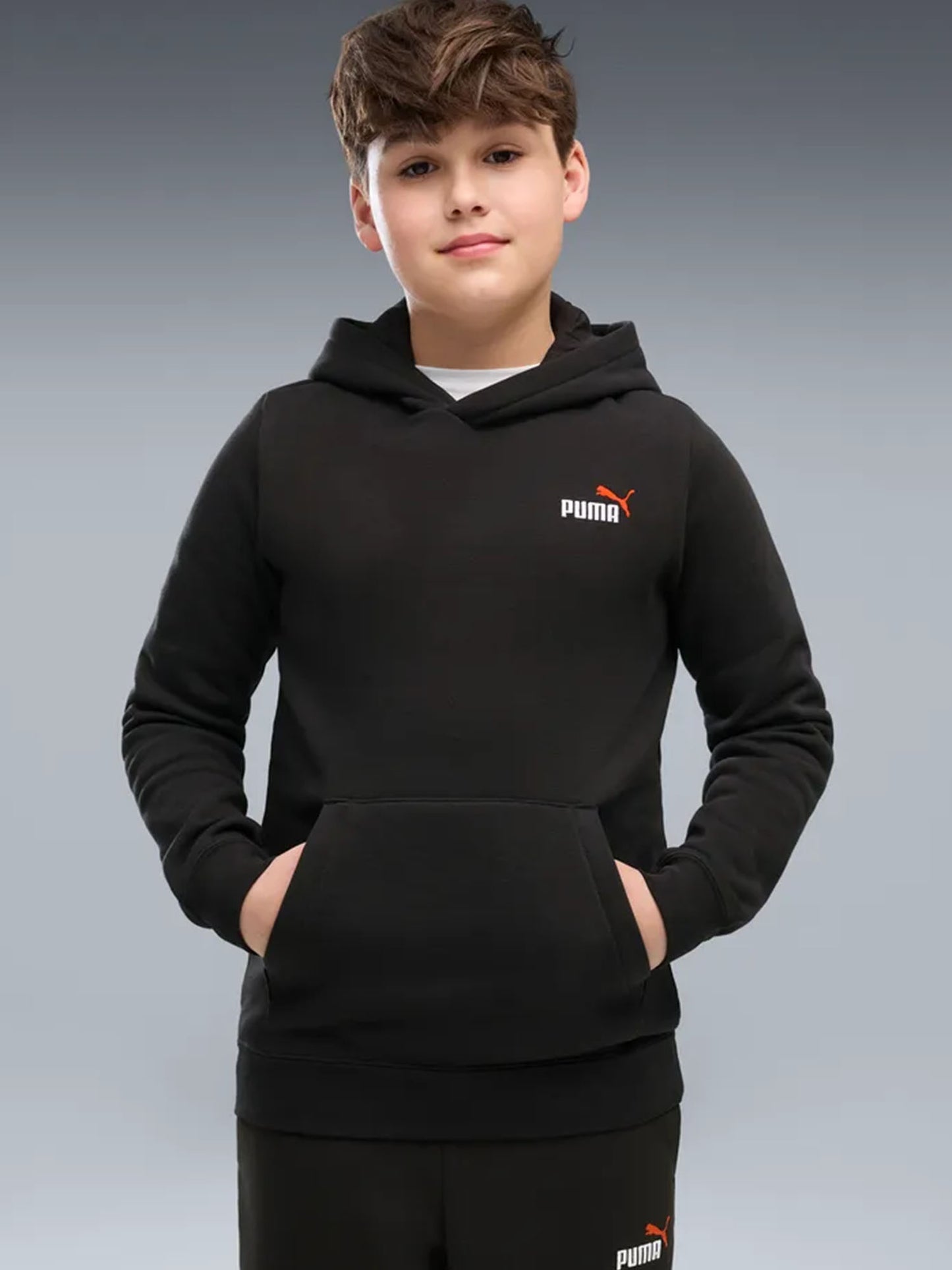 Puma Essential 2 Color Small No 1 Logo, felpa unisex bambino nera