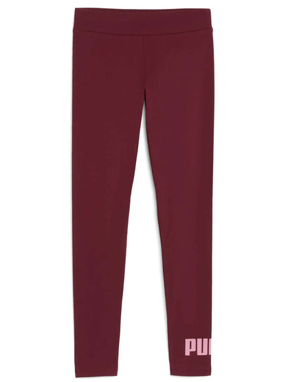 LEGGINGS LOGO ESSENTIAL PUMA DA RAGAZZA BORDEAUX