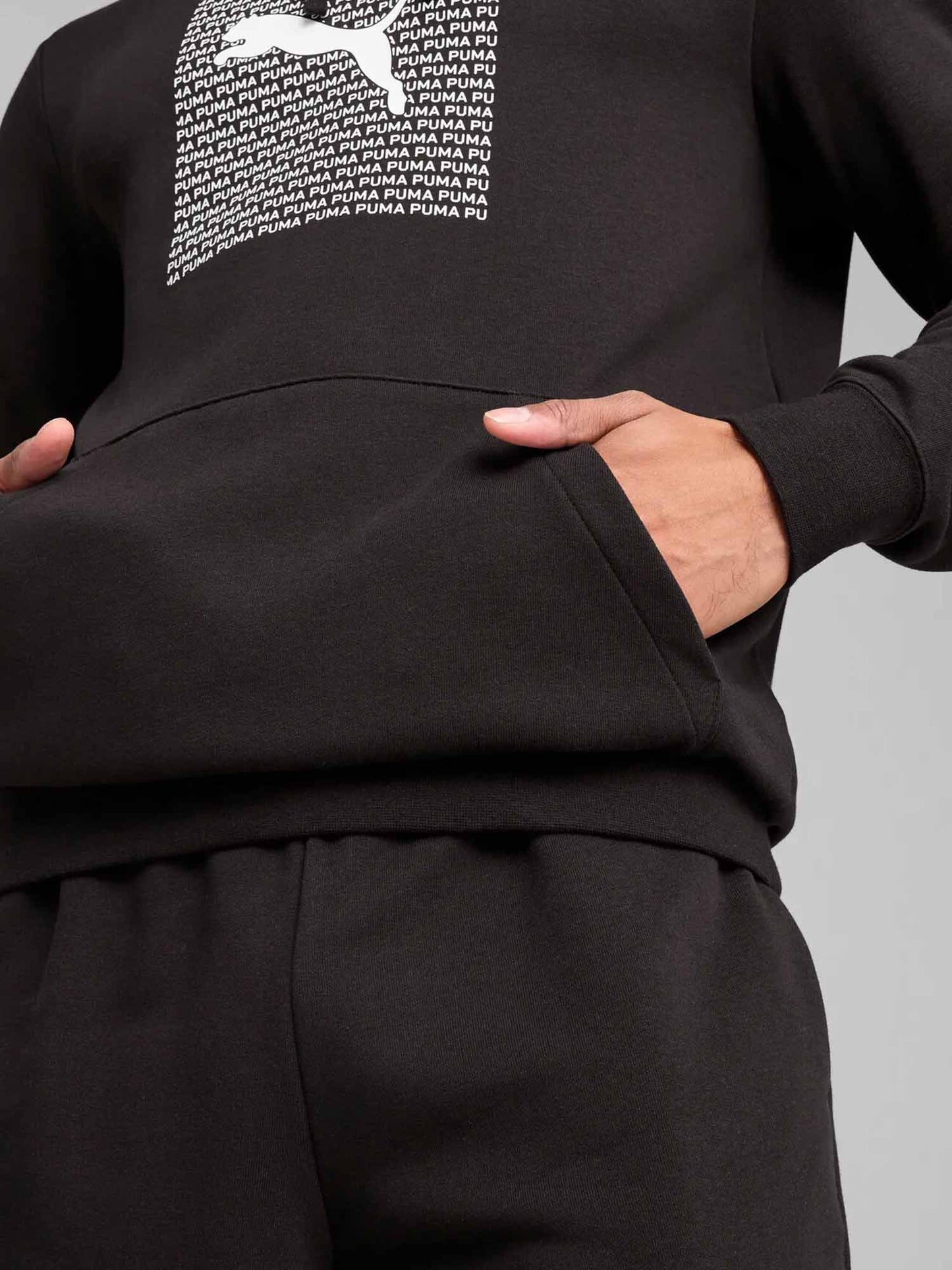 FELPA CON CAPPUCCIO PUMA UOMO NERO