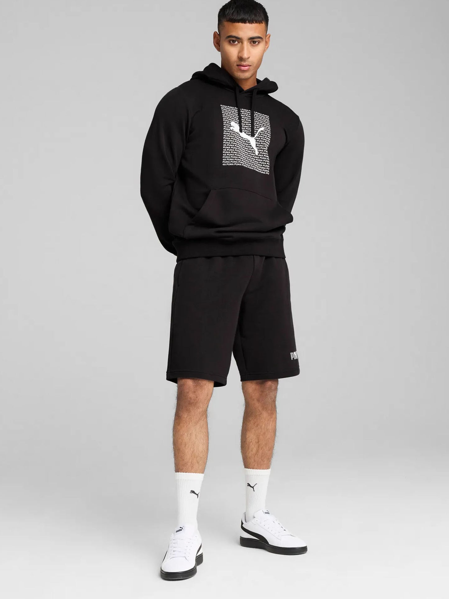 FELPA CON CAPPUCCIO PUMA UOMO NERO