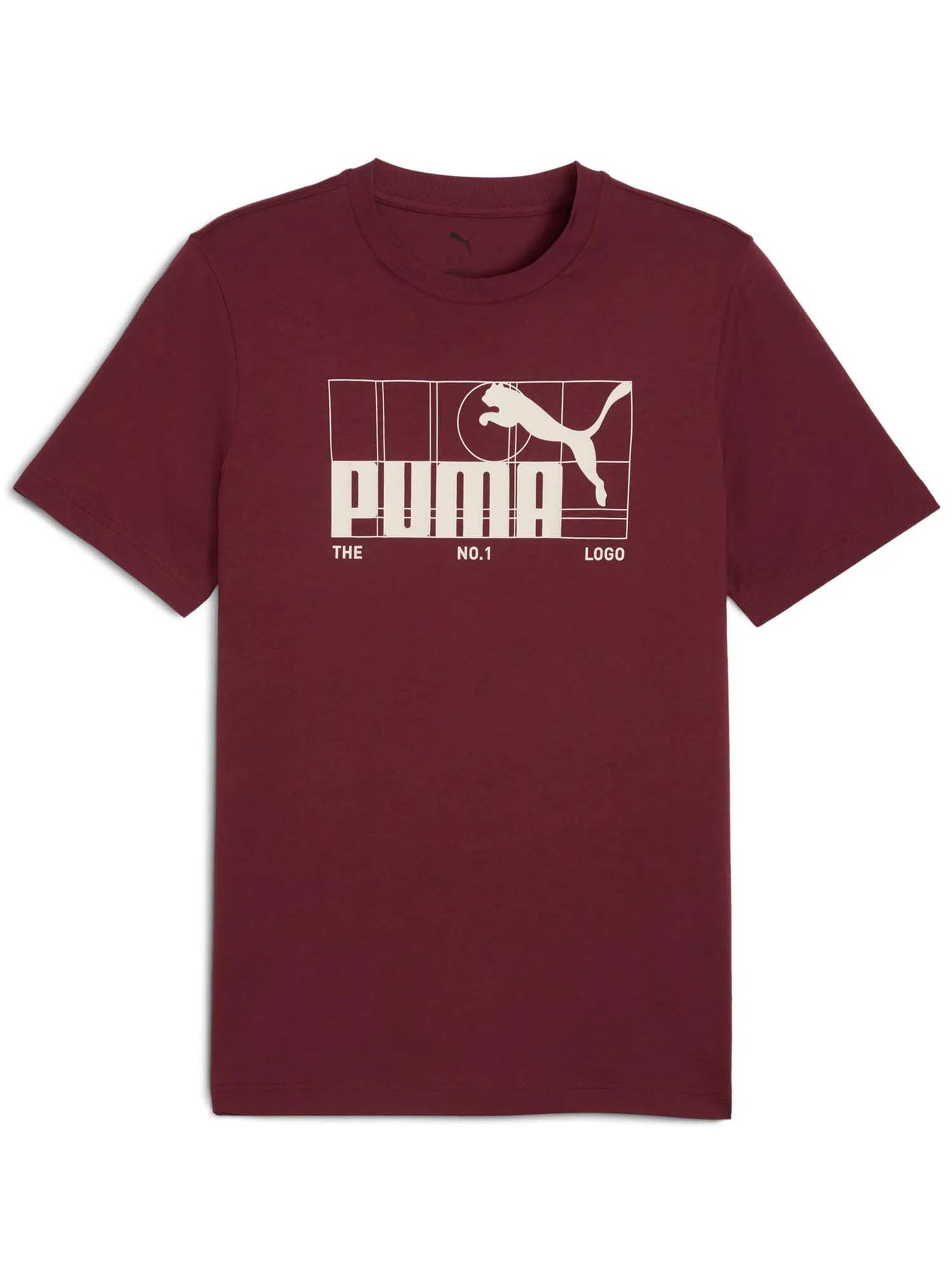 T-SHIRT ESSENTIALS MAXI LOGO PUMA DA UOMO BORDEAUX