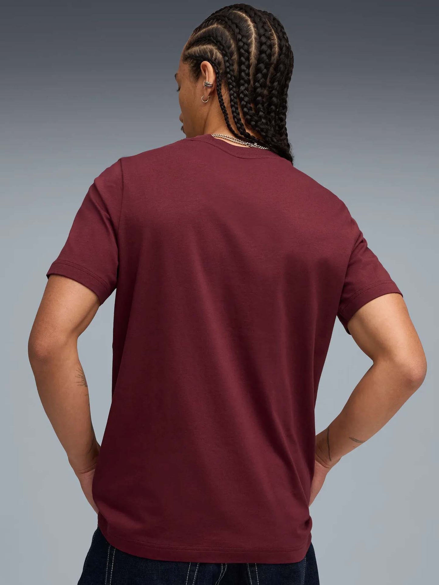 T-SHIRT ESSENTIALS MAXI LOGO PUMA DA UOMO BORDEAUX