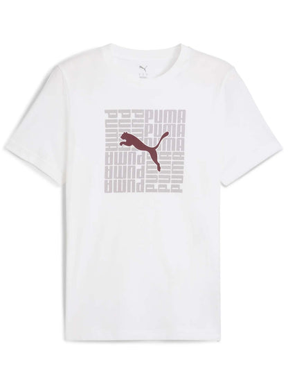 T-SHIRT CON STAMPA ESSENTIALS PUMA DA UOMO BIANCO