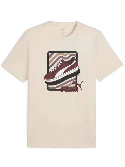 T-SHIRT ESSENTIALS CON STAMPA PUMA DA UOMO BEIGE