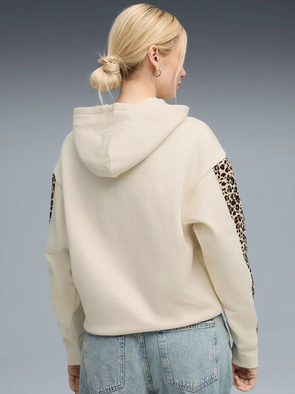 FELPA CON STAMPA ANIMALIER PUMA DA DONNA PANNA