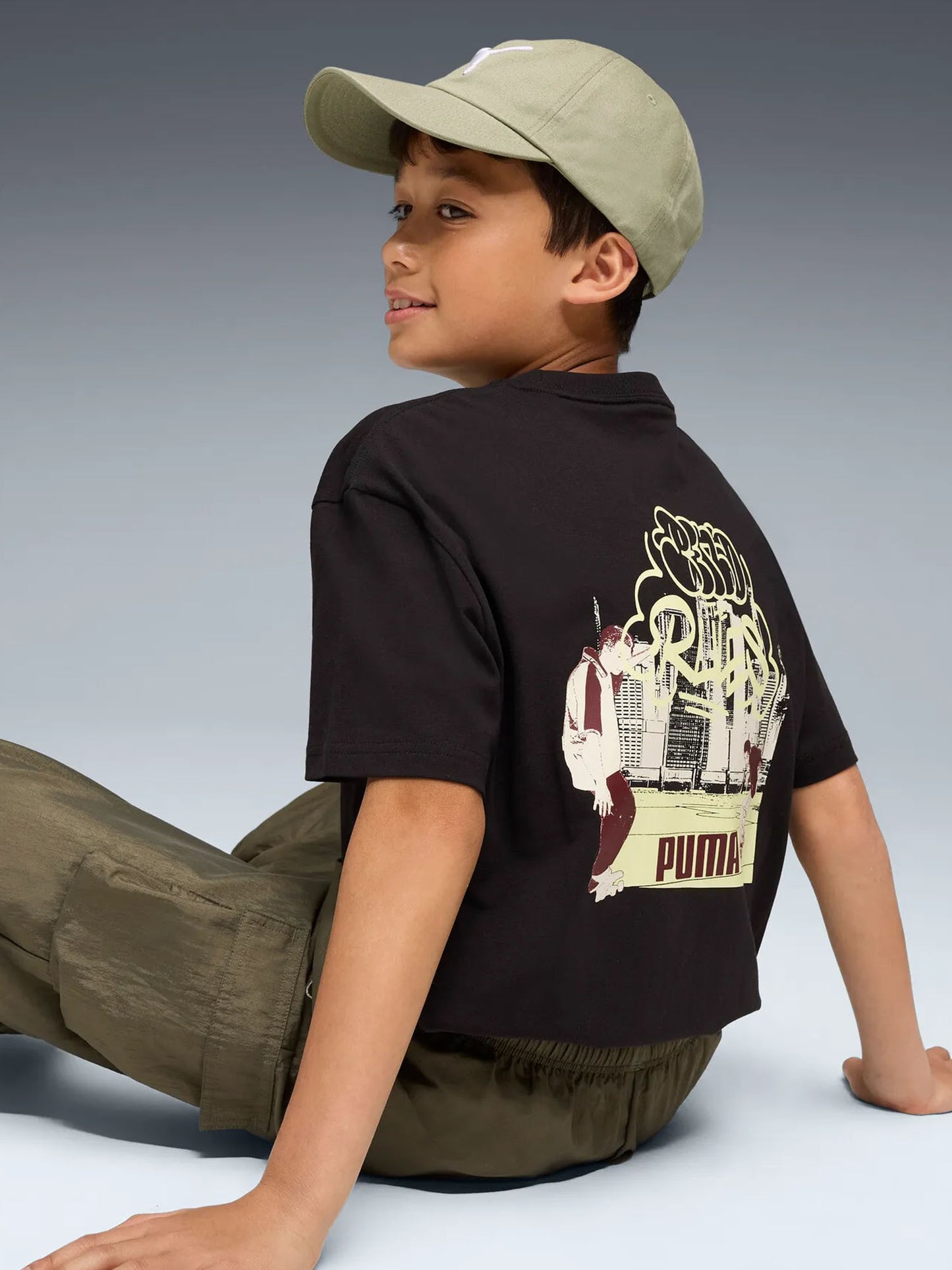 T-SHIRT MID90s PUMA DA BAMBINO NERO