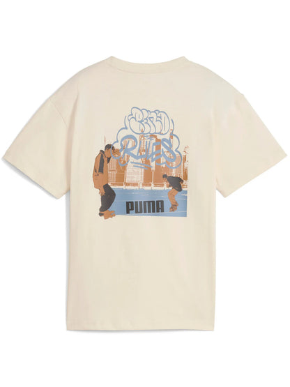 T-SHIRT MID90s PUMA DA BAMBINO PANNA