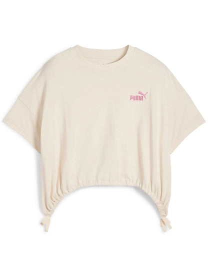 T-SHIRT GIROCOLLO PUMA DA RAGAZZA PANNA